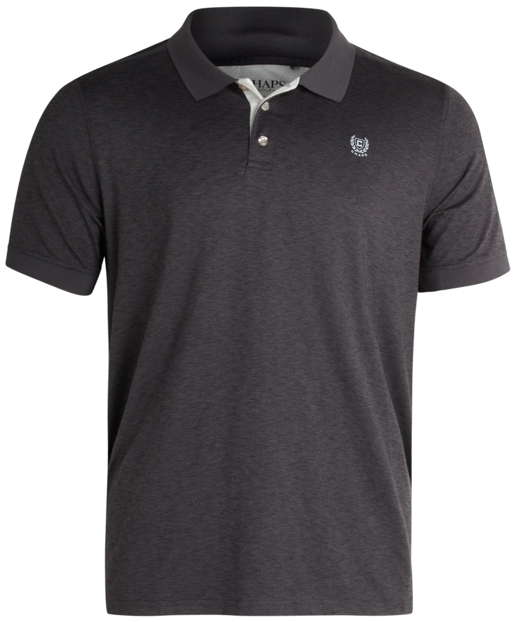 Chaps Mens Polo Shirt - Dry Fit Performance Short Sleeve Golf Polo Shirt for Men (S-2XL) Size Medium Black Onyx