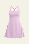 Womens Tennis Dress Workout Dress with Built-in Bra & Shorts Pockets Exercise Dress for Golf Athletic Dresses for Women Light Purple