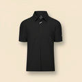 Mens Short Sleeve Polo Shirt Stretch Solid Performance Golf Shirts Moisture Wicking Athletic Casual Collared T-Shirt Black
