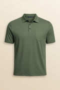 COOFANDY Mens Knit Polo Casual Short Sleeve Polo Shirts Dress Classic Polo Collared Shirts Big and Tall Golf Polos Army Green