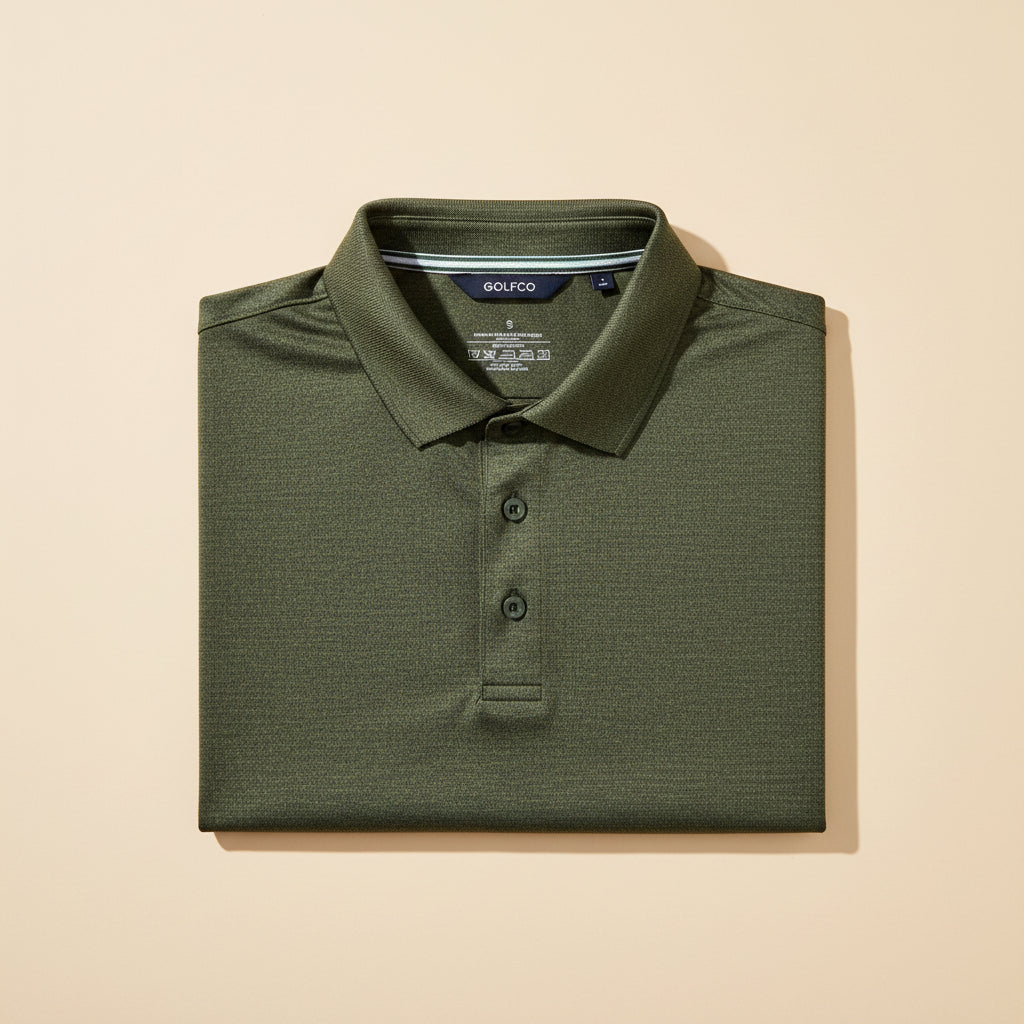 Fabugi Mens Quick Dry Golf Polo Shirt Moisture Wicking Performance Short Sleeve Athletic Golf Shirts for Men Green Large