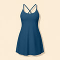 Heathyoga Womens Tennis Dress with Built in Shorts and Bra Athletic Dress for Women Workout Dress with Pockets for Golf Indigo