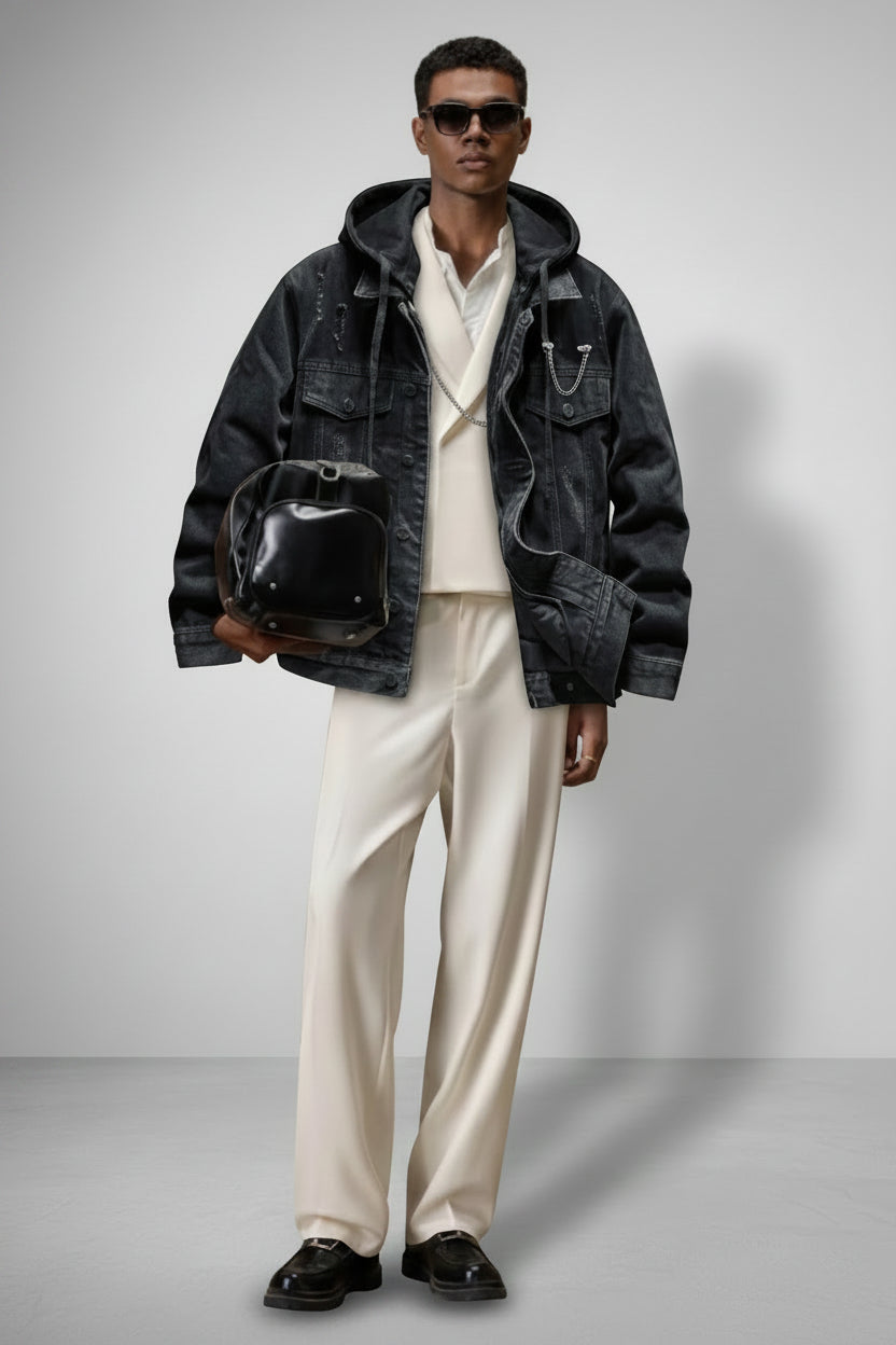 Velvet-Touch Denim Jacket
