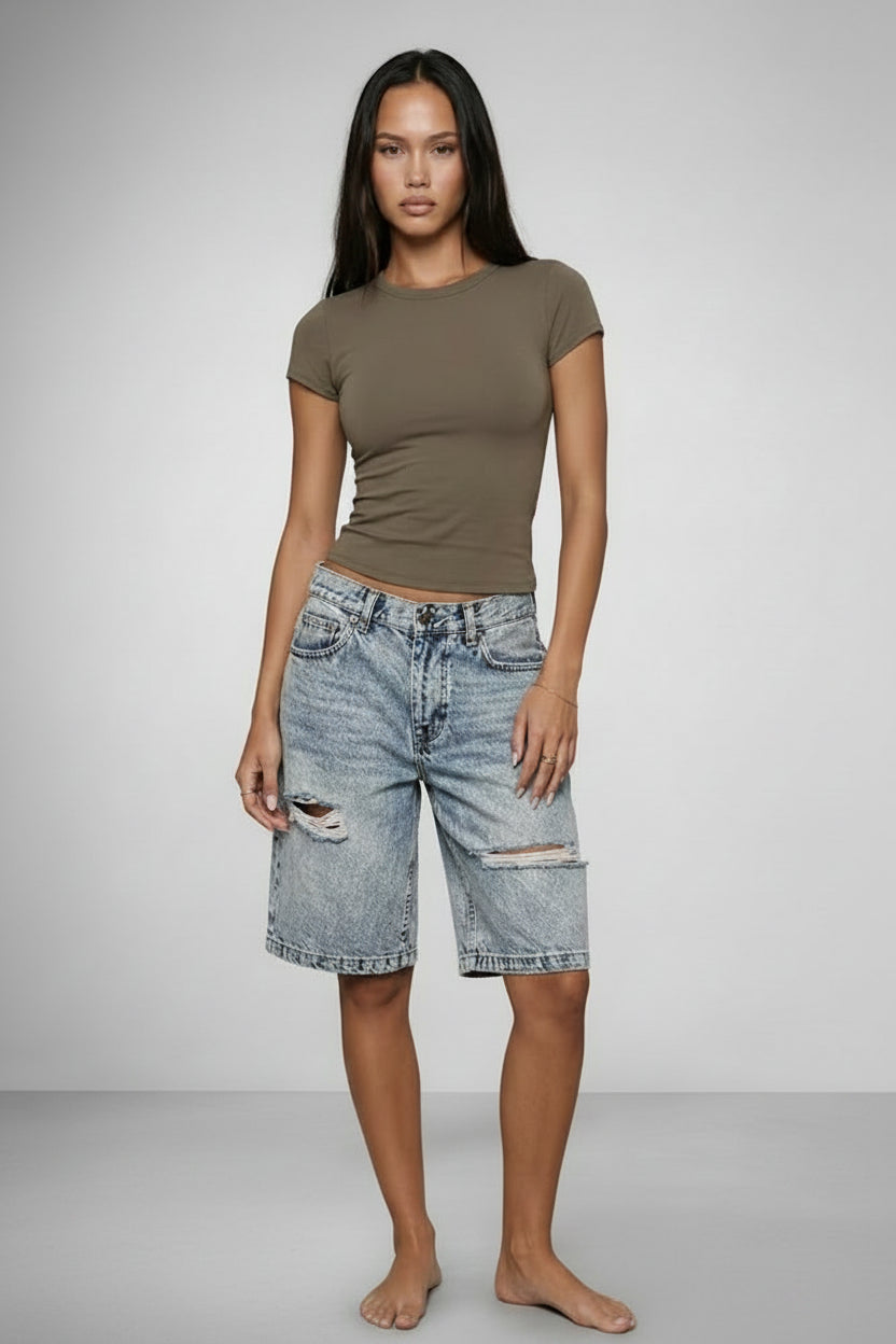 Women's Cargo Denim Shorts