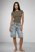 Women's Cargo Denim Shorts