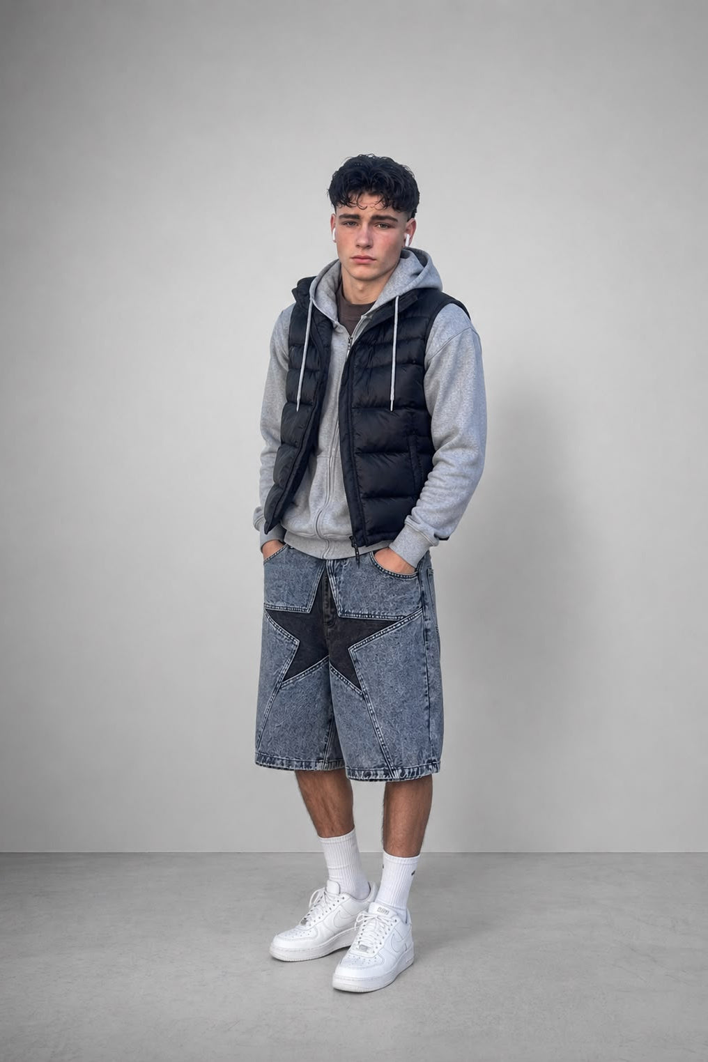 Men's Patchwork Denim Shorts