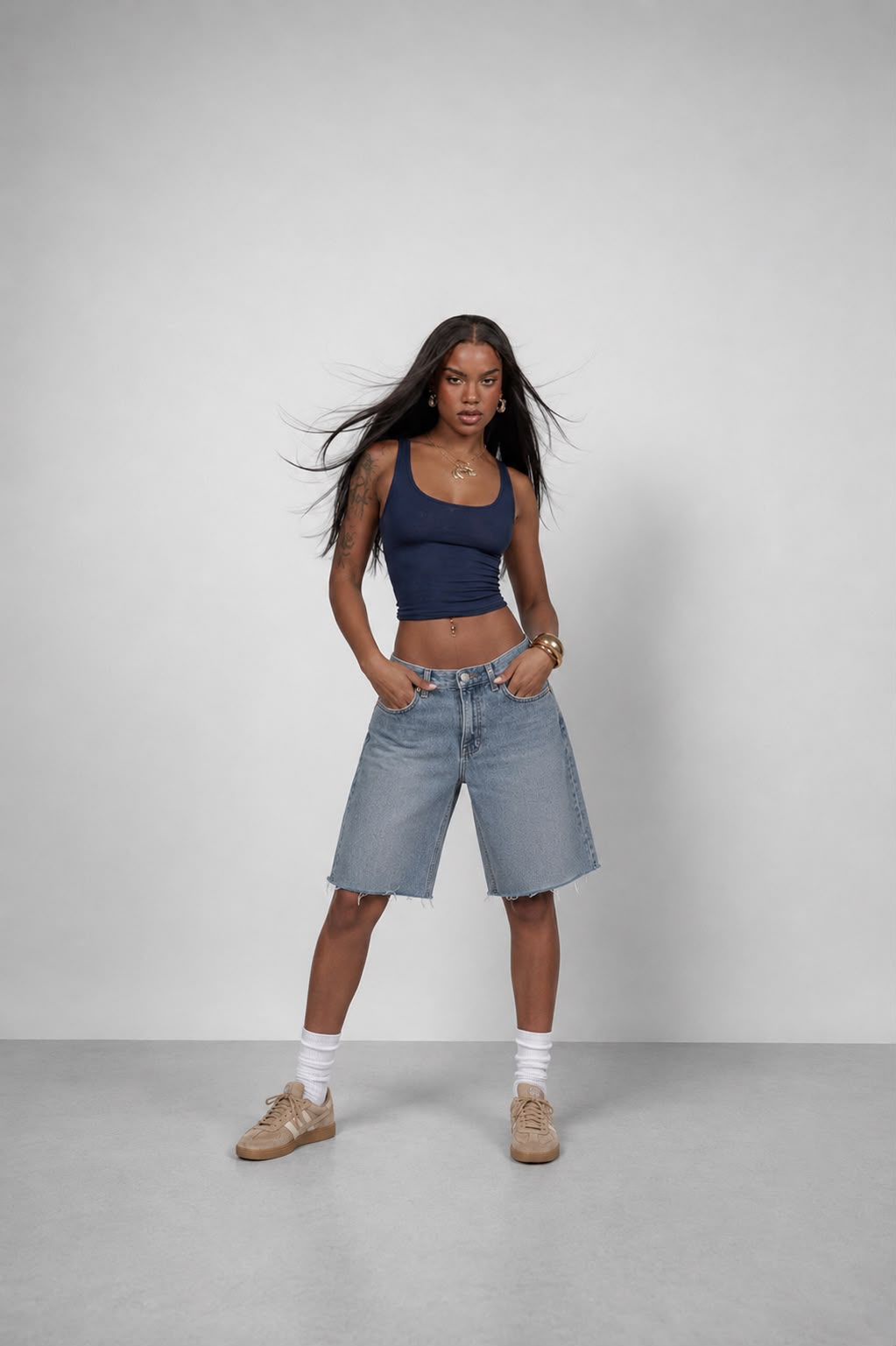 Women's High-Waist Denim Shorts