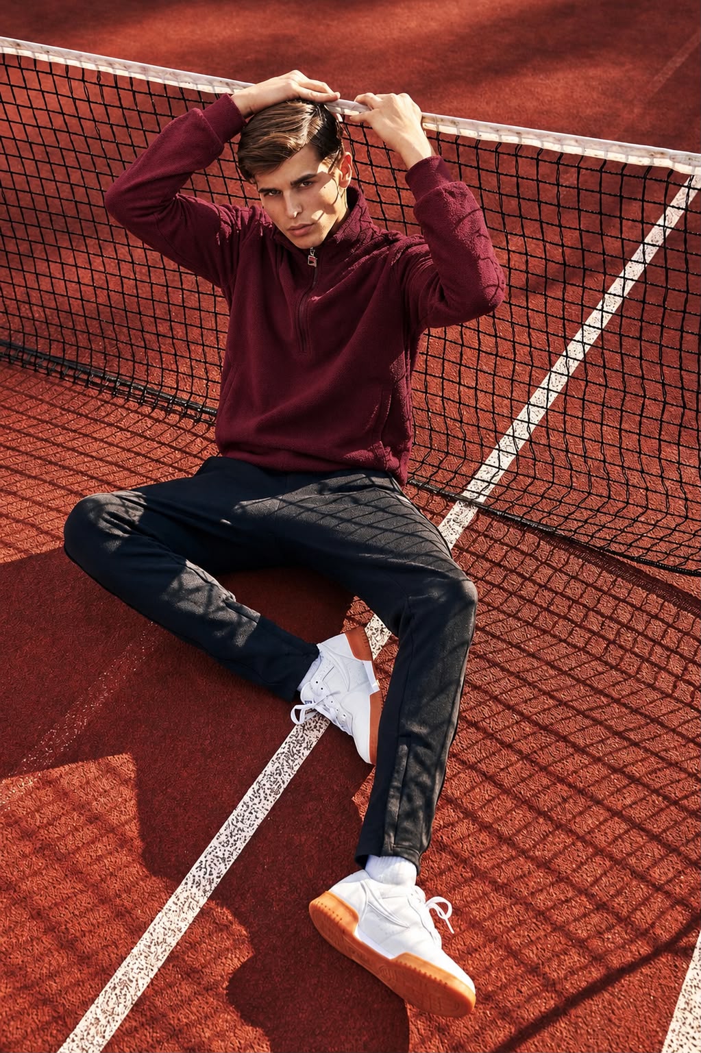 33000ft Mens Quarter-Zip Polar Fleece Jacket Long Sleeve Half Zip Fleece Pullover Sweaters Thermal Golf Sweatshirt