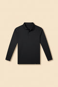 FUXERT Mens Long Sleeve Polo Shirt Athletic Golf Polo Shirts for Men Quick-Dry Performance Casual Collared Shirts(BK L) Black