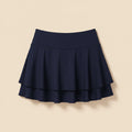 EARKOHA Women Tennis Skort Athletic Golf Skirt High Waisted Layered Running Skirt Built-in Shorts with 2 Pockets Navy Blue XS