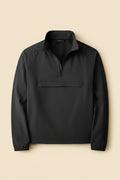 SEGANUP Mens Lightweight Quarter Zip Pullover for Golf Hiking and Running Windbreaker Workout Sweatshirt with Pocket Black