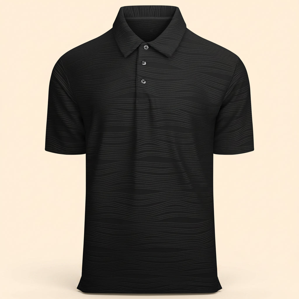 Esabel.C Mens Knit Polo Shirts Short Sleeve Collared Casual Shirt Polo Shirts for MenBlackL