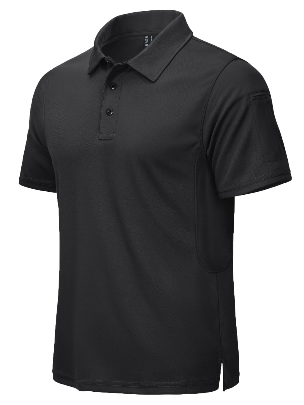 CRYSULLY Mens Polo Shirt Golf Performance Short Sleeve Moisture Wicking Athletic Collared Tennis T-Shirt Black 2XL