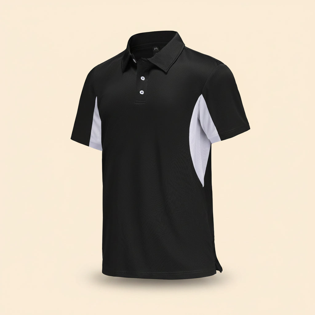 Mens Short Sleeve Polo Golf Shirts Quick Dry Fit Sport Golf Shirt Performance Moisture Wicking Polo Shirts for Men(12267-Black-XL)